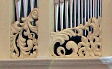 Decorative wood carvings for the Fritts pipe organ at Princeton Theological Seminary, Princeton, NJ